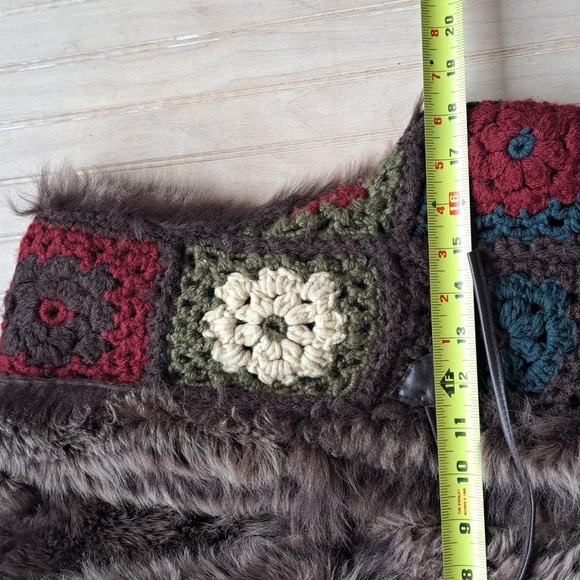 Crochet Pattern Granny Square Reversible Fur Patchwork Long Heavy Cardigan Coat - Picture 15 of 15